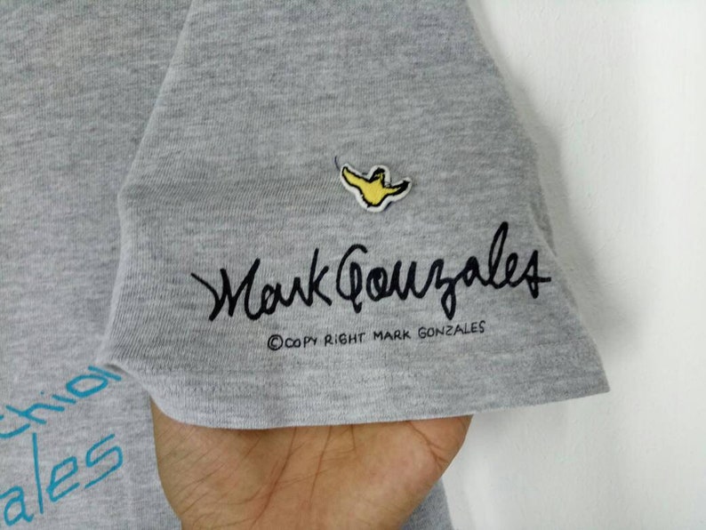 Rare! MARK GONZALES T-shirt American Professional Skateboarder nice design medium size