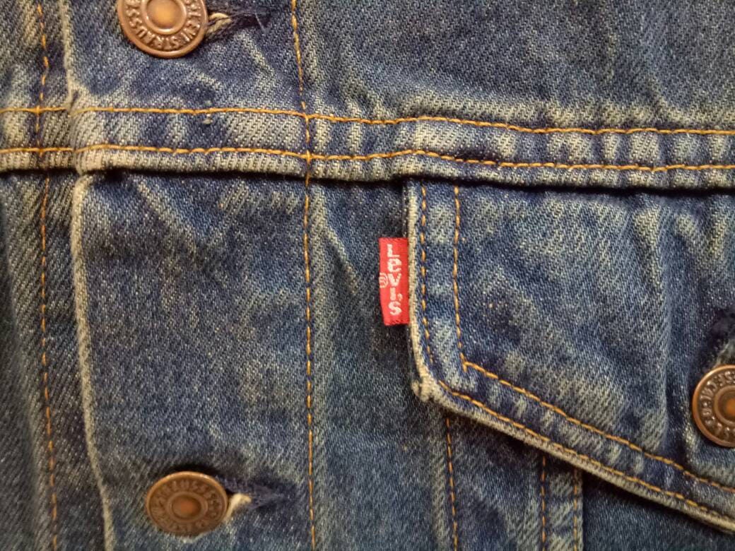 Rare LEVI'S denim jacket nice design small e made in USA | Etsy