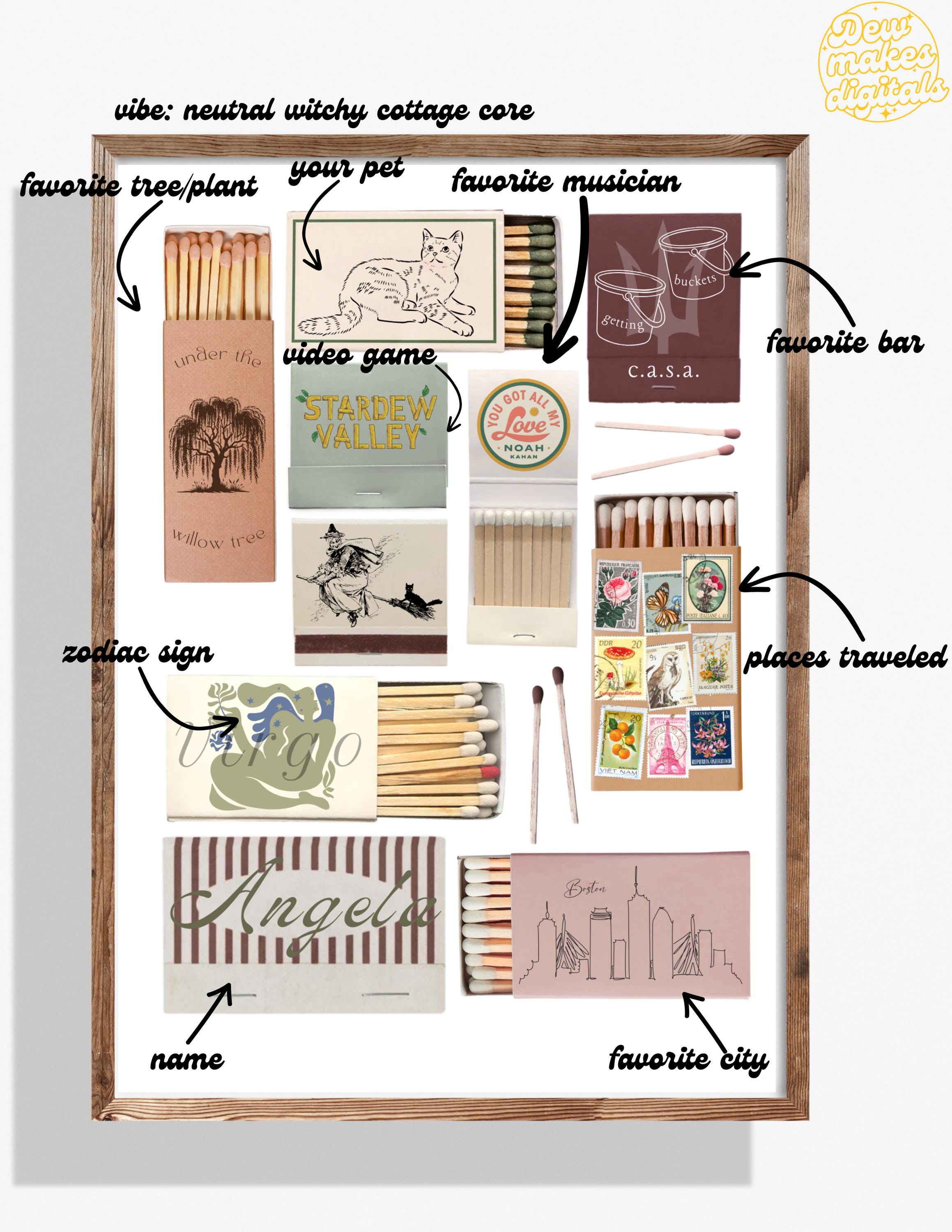 Personalized Matchbook Art Print: Custom Digital Download - Etsy