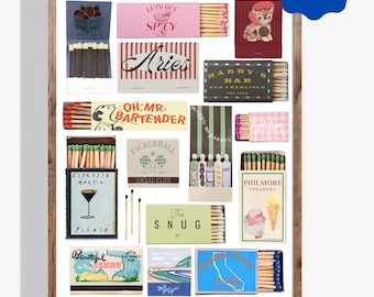 Personalized Matchbook Art Print: Custom Digital Download