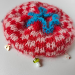 Giant Knitted Checkered Scrunchie Striped