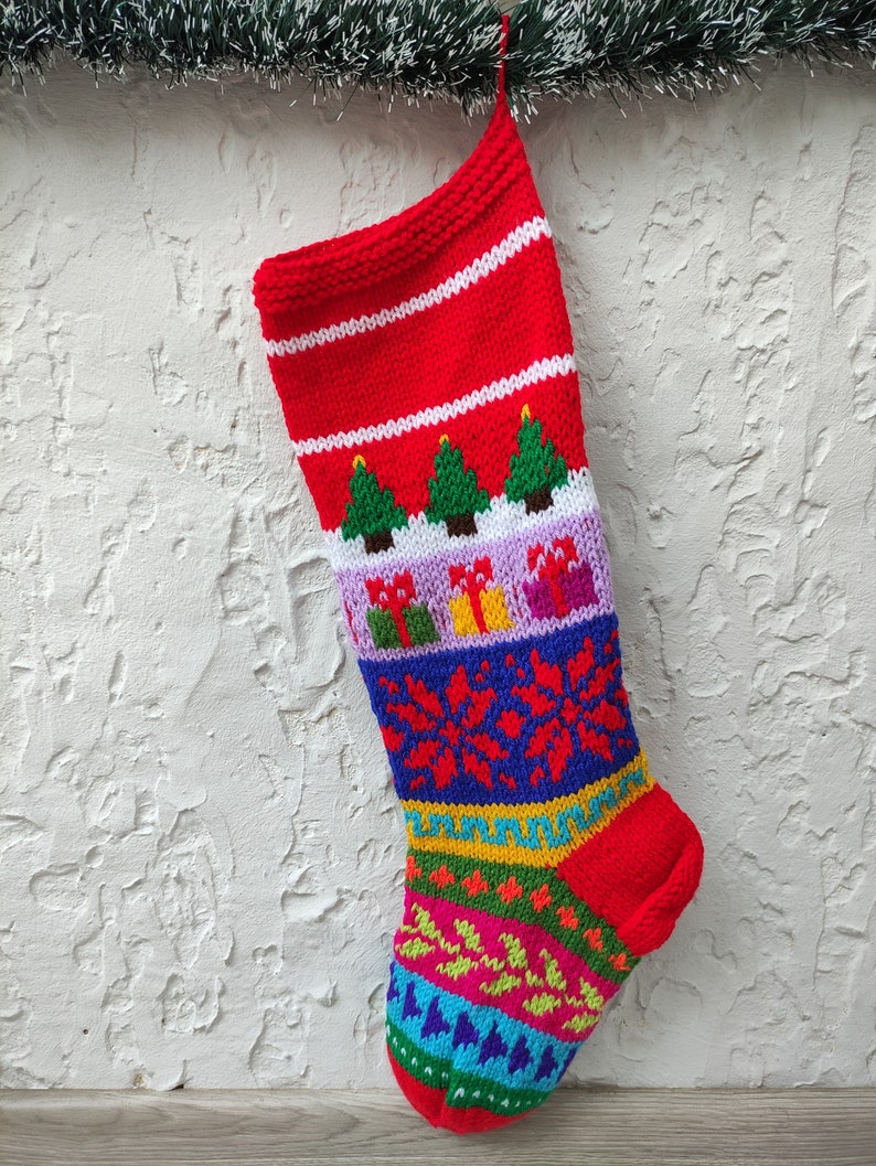 Hand Knit Christmas Stockings Kits Christmas Stocking Set Etsy