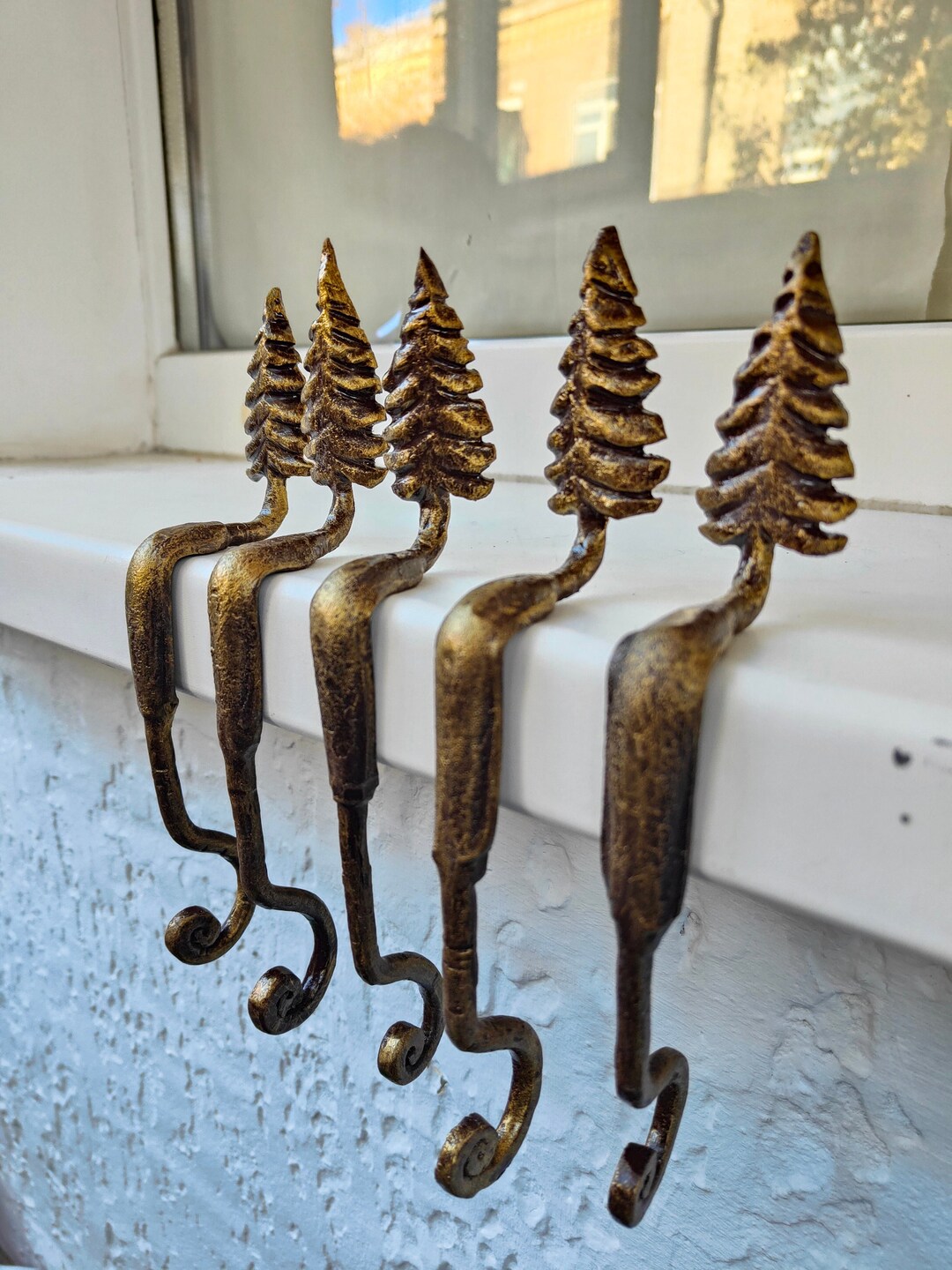 Metal Christmas Stocking Holder, Rustic Christmas Holder,