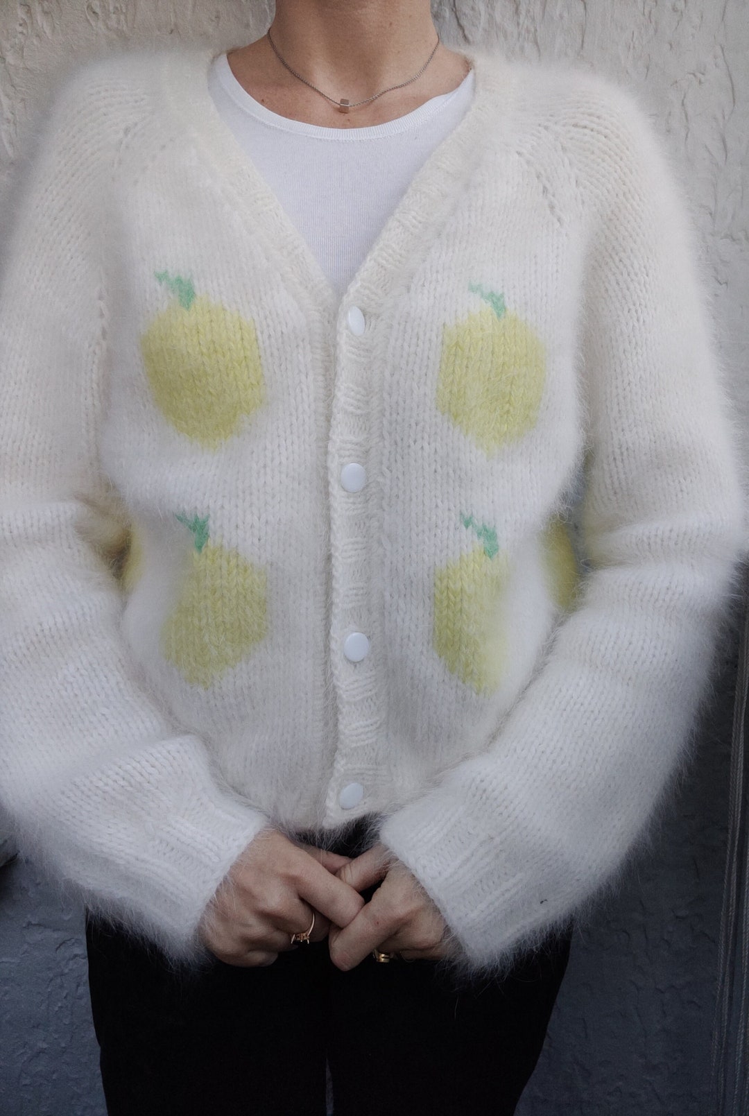 Knit Angora Cardigan, White Cardigan Fluffy, Open Front Cardigan, Cape ...