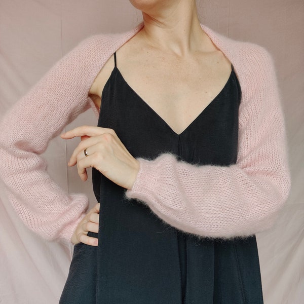 Mohair Bolero Pink Braut Wrap Mohair Shrug Hochzeit Bolero Mohair vertuschen Weiß Hochzeitsjacke