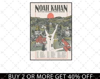 Pobierz natychmiast koszulkę Noah Kahan Stick z trasy koncertowej z sezonu 2023, folkową muzykę pop Noah Kahan, album Retro Noah Kahan z trasy koncertowej z 2023 roku