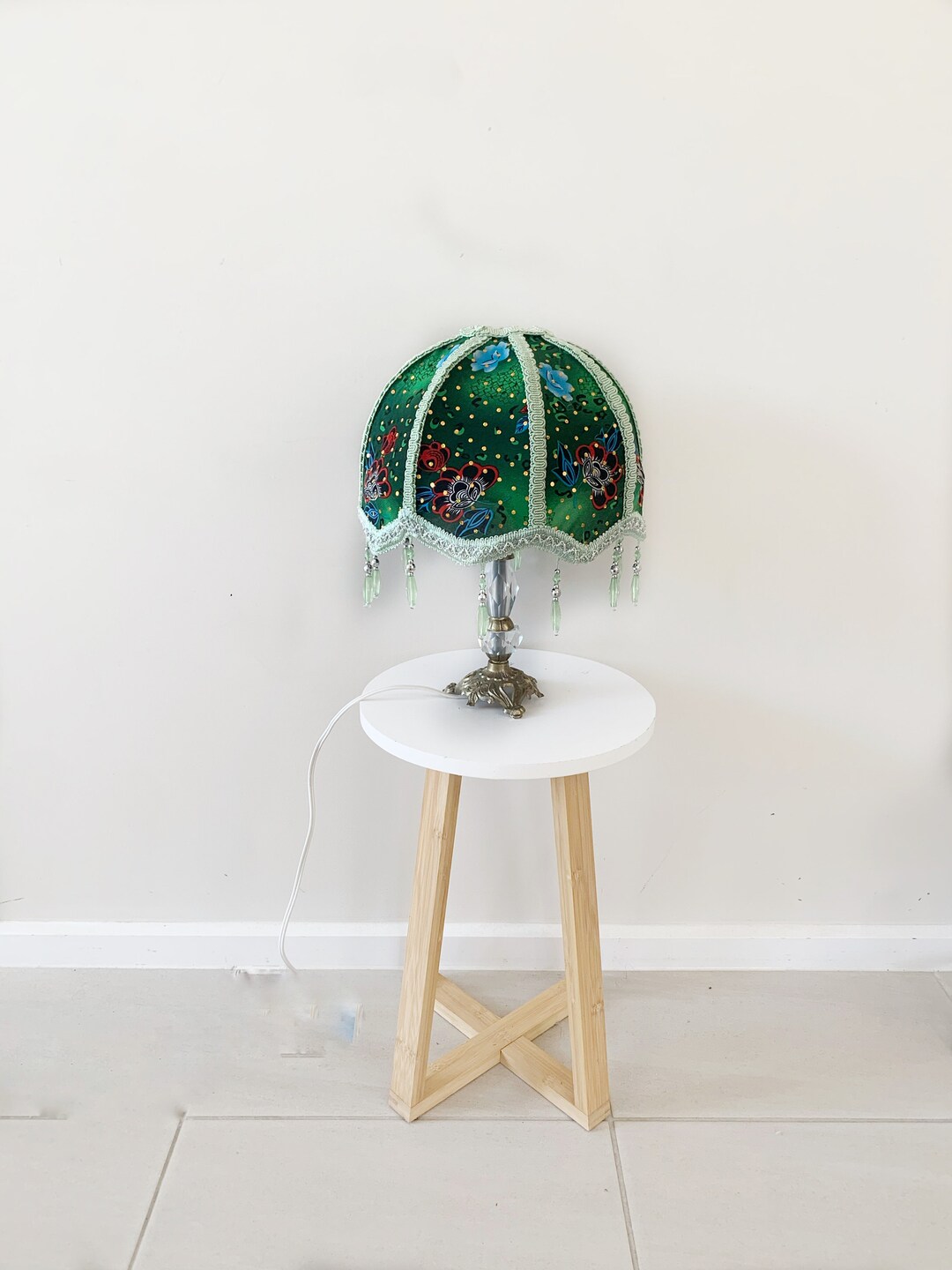 Vintage Gold Floral Drum Lampshade - Paper Shade In Mauve/Gold - Multiple Sizes Available