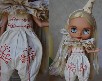 Circusset voor Blythe-pop theegekleurde set voor Blythe vintage outfit voor Blythe boho-kleding Blythe retro kleding Blythe retro-kleding