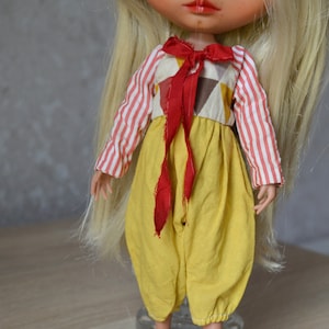 Blythe circus jumpsuit, Blythe clown outfit, Blythe circus clothes, Blythe boho jumpsuit, Blythe clothing, Retro outfit for blythe doll