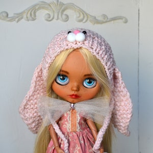 Hut für Blythe Puppe, Häkelmütze für Blythe, Outfit für Blythe, Blythe Crochet Hat, Blythe Kleidung, Blythe Helmet, Bonnet