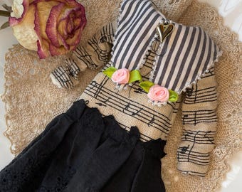 Blythe doll dress, Clothes for blythe, boho blythe dress, Vintage  blythe dress, Outfit for blythe doll  tea stained