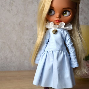 Vintage long Blythe doll blue dress, Blythe clothes, Boho dress for blythe, Pullip dress, Blythe outfit,Vintage blythe dress,Clothes blythe