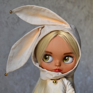 Blythe doll hat, Clothes for blythe, Blythe banny hat, Helmet for doll, Outfit for blythe, Blythe accessories, Blythe doll vintage clothes
