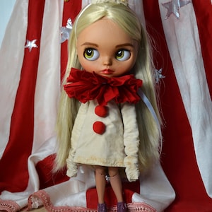Blythe circus clothes, blythe dress, blythe clown outfit, blythe circus, Blythe clown,  Blythe vintage outfit, Clown set for blythe doll