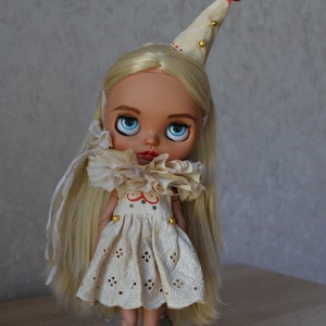 Circus set for blythe doll tea stained  set for Blythe vintage outfit for blythe boho clothes Blythe retro clothings Blythe retro clothing