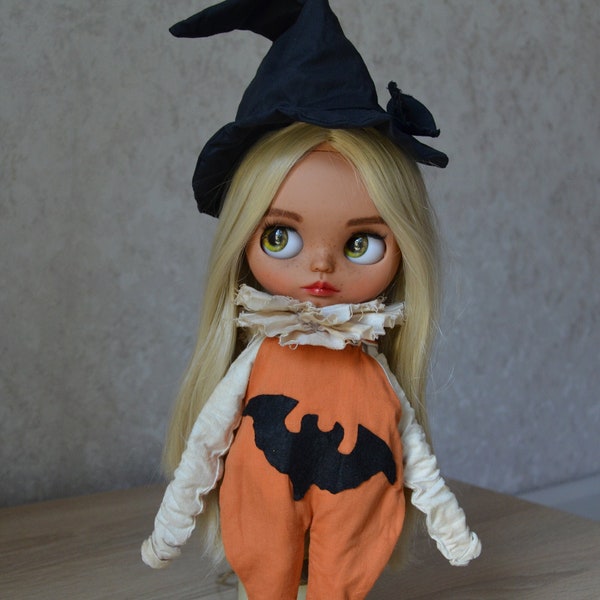 Halloween Blythe doll clothes, Blythe wings outfit, Blythe doll jumpsuit, Halloween outfit for Blythe