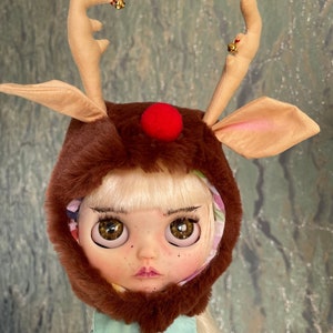 Blythe Puppenkleidung, Rehmütze für Blythe Puppe, Outfit für blythe, Ooak Puppe custom, Blythe Puppenmütze, Blythe Kleidung
