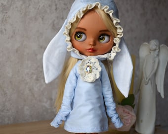 Blythe dress, blythe doll dress, vintage blythe dress, blythe hat, vintage blythe outfit,  blythe clothes, blythe clothing