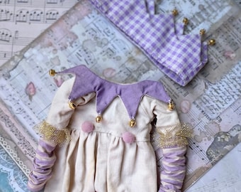 Costume for blythe doll, Blythe сloan outfit, Vintage clothes for Blythe, clown jumpsuit for blythe and accessories, cute  clothes for doll