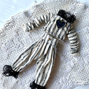 Retro  costume for blythe doll blouse and pants , Shabby chic blythe clothes, Outfit for blythe doll, Clothes for blythe doll, Obitsu 24/22