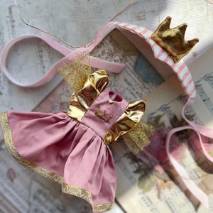 Blythe doll clothes, Pink blythe costume, princess retro blythe dress  outfit, blythe boho dress, blythe  custom accessories