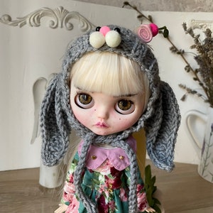 Hut für Blythe Puppe, Häkelmütze für Blythe, Outfit für Blythe, Blythe Crochet Hat, Blythe Kleidung, Blythe Helmet, Bonnet