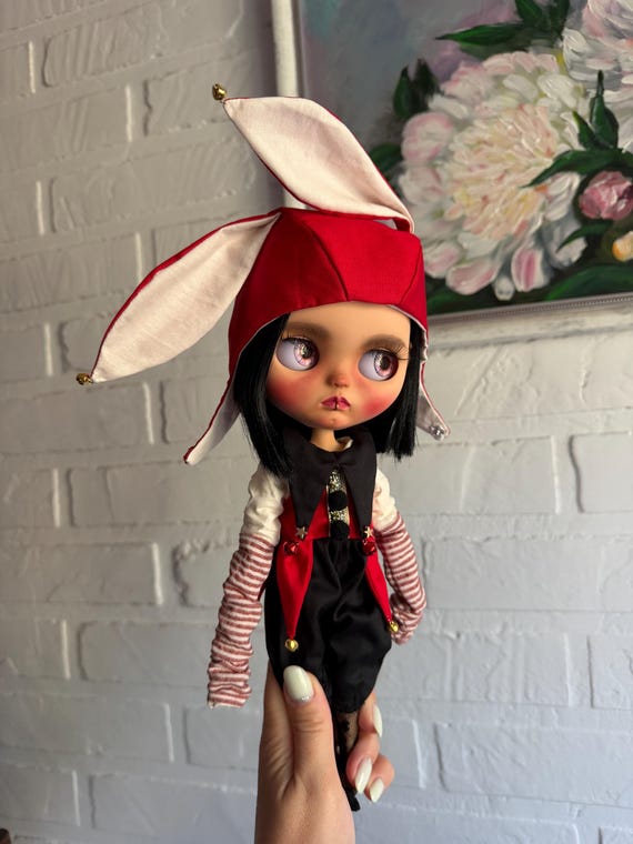 Circus  Blythe doll outfit jumpsuit and hat, Blythe clothes, Blythe doll hat, Blythe custom clown ,Blythe outfit - Blythe hat