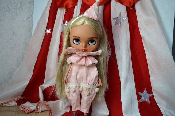 Circus set for blythe, Outfit for blythe, Blythe jumpsuit, vintage outfit for blythe, Blythe pants, retro clothings Blythe, Blythe overal