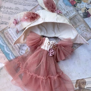 Blythe doll clothes,pink blythe costume, princess retro blythe dress  outfit, blythe boho dress, blythe  custom accessories