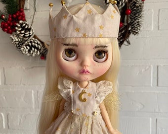 Blythe clothes , princess retro blythe dress  outfit, blythe boho dress, blythe doll custom