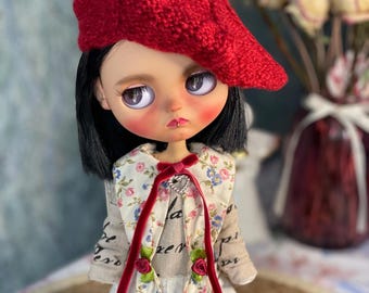 Vestido largo vintage Blythe con boina, Vestido Blythe, Vestido para muñeca Blythe, Vestido bohemio Blythe, Vestido retro Blythe, Atuendo para muñeca Blythe, Pullip
