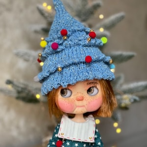Hat for Blythe Doll, Christmas tree hat for gbaby, Christmas hat for custom blythe ,Blythe clothes, accessory for blythe, blythe outfits