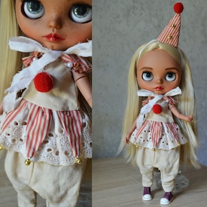 Zirkus Set für Blythe Puppe Tee gebeiztes Set für Blythe Vintage Outfit für Blythe Boho Kleidung Blythe Retro Kleidung Blythe Retro Kleidung