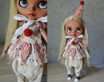 Circusset voor Blythe-pop theegekleurde set voor Blythe vintage outfit voor Blythe boho-kleding Blythe retro kleding Blythe retro-kleding
