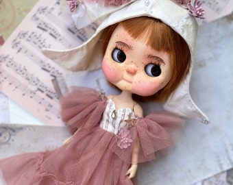 Blythe doll clothes,pink blythe costume, princess retro blythe dress  outfit, blythe boho dress, blythe  custom accessories