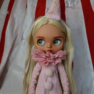 Blythe circus clothes, blythe dress, blythe clown outfit, blythe circus, Blythe clown,  Blythe vintage outfit, Clown set for blythe doll
