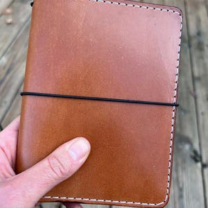 A6 Full-Grain Leather Traveler's Notebook, Hand crafted Veg tanned, Leather Journal