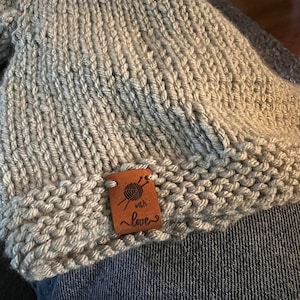 Custom Real Leather Labels,  Maker Tags for Crochet, Knits, Creator, DIY, Handmade Labels, Sew In Tags