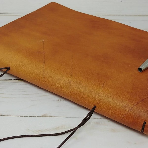 Composition Natural Tan Cover | Full Grain Leather Journal | Fits 7.5" x 9.5" Inserts