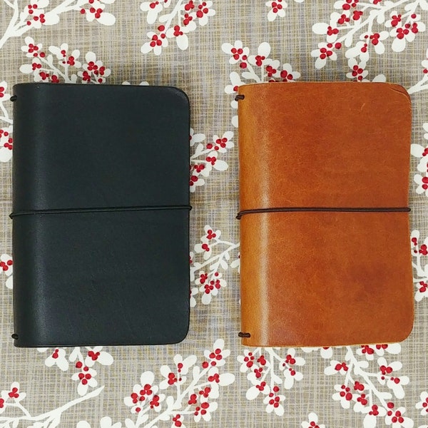 Pocket TN, Full Grain Leather Notebook, Leather Journal, A *Pick your finish* item, Pocket Cover, Traveler's Notebook