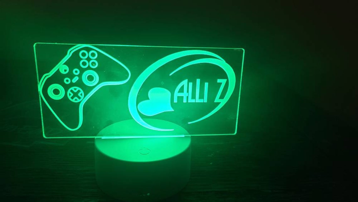 Custom Gamer Tag Name Sign Gamertag Gaming Name LED Night Etsy