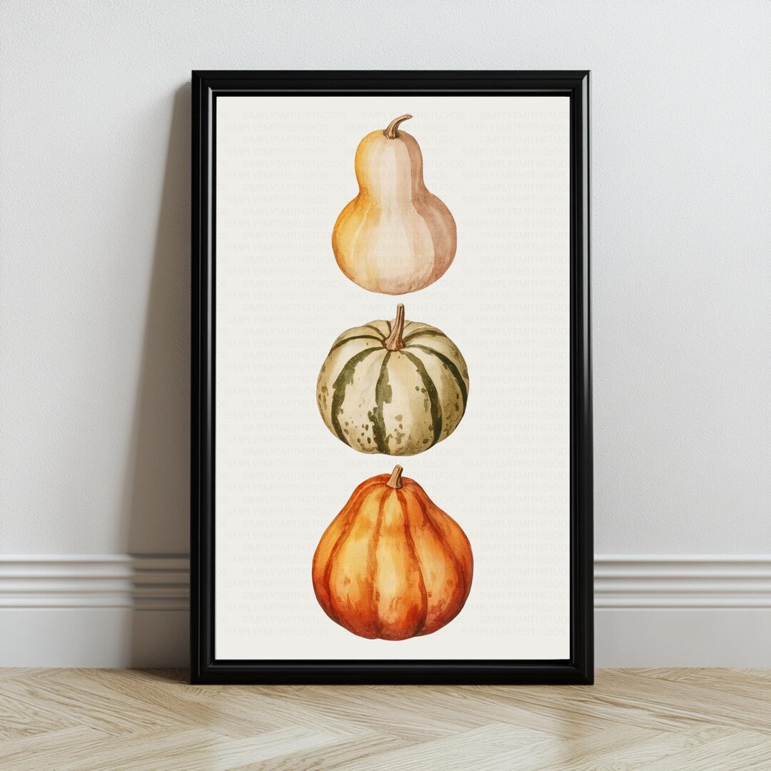 Rustic Autumn Pumpkin Wall Art | Cozy Neutral Fall Wall Decor | Gourds ...