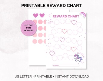 Girl's Behavior Chart, Potty Training Progress Tracker, Toddler Reward Chart, Sticker Chart for Kids, Kids Chore Reward Chart, Goal Tracker