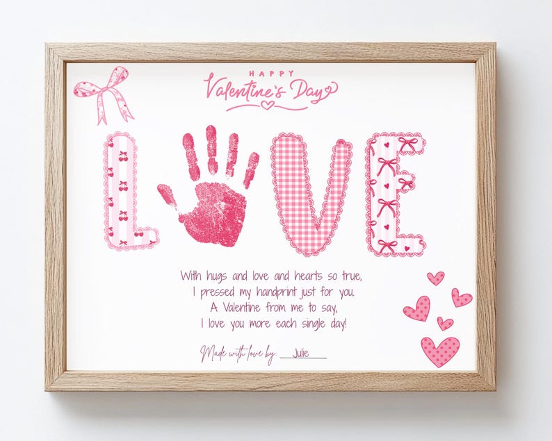 Love Valentines Handprint Art Craft for Toddlers, Valentines Day ...