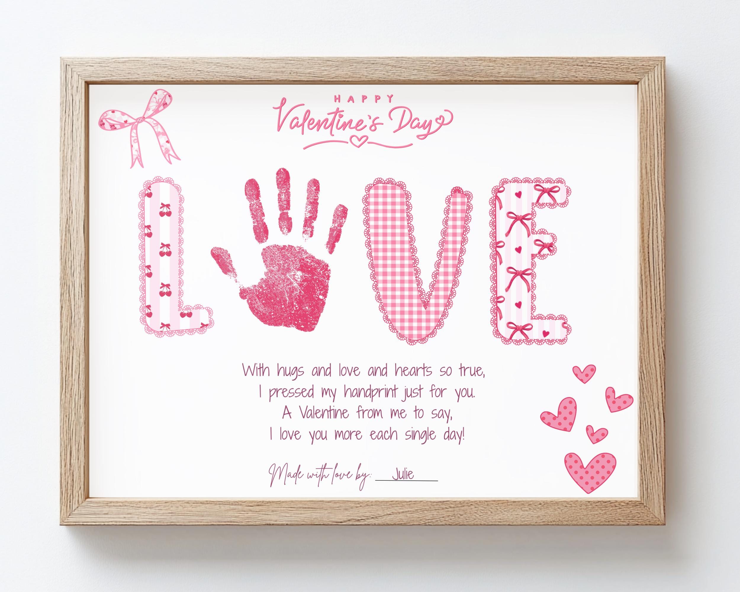 Love Valentines Handprint Art Craft for Toddlers, Valentines Day ...