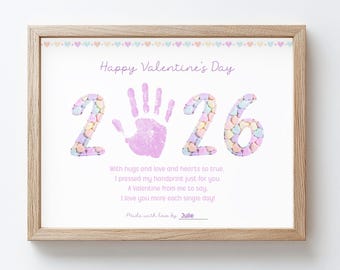 2026 Valentines Handprint Craft For Toddlers, Valentines Day Handprint Printable, Toddler Handprint Valentines Keepsake Daycare Activity