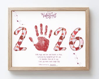 2026 Valentines Handprint Craft For Toddlers, Valentines Day Handprint Printable, Toddler Handprint Valentines Keepsake Daycare Activity