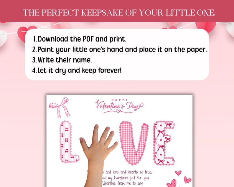 Love Valentines Handprint Art Craft for Toddlers, Valentines Day ...