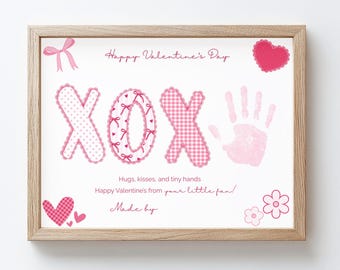 Love Valentines Handprint Craft For Toddlers, Valentines Day Handprint Printable, Toddler Handprint Valentines Keepsake, Daycare Activity
