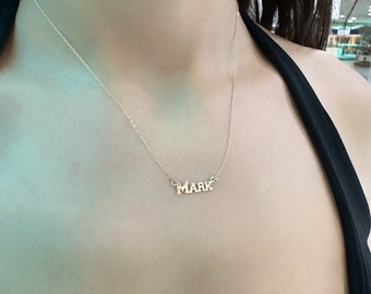 Collar con nombre personalizado: Plata esterlina bañada en oro de 14 quilates, joyería personalizada